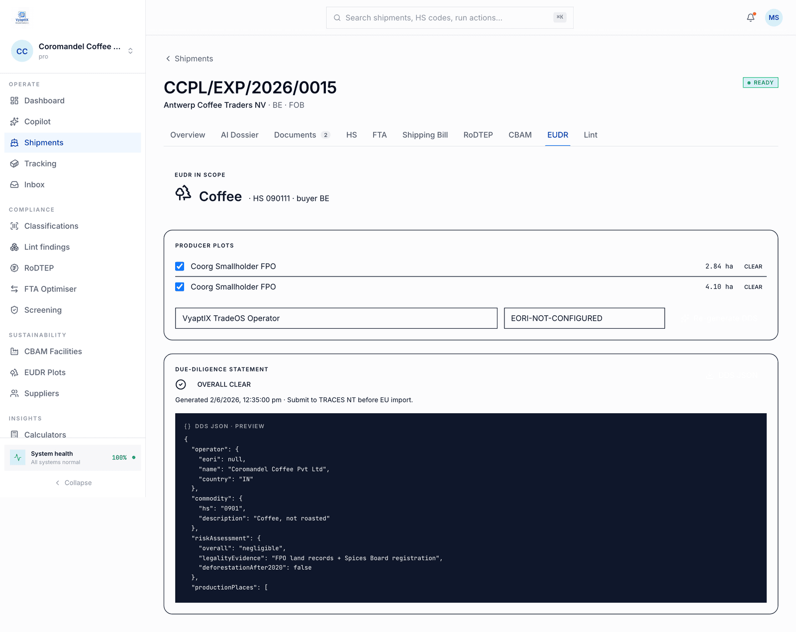 BharatTrade Copilot EUDR — plot verification, supplier traceability and deforestation risk